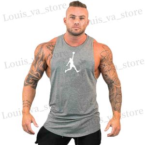 T-shirts voor heren nieuwe bodybuilding sportieve tanktops mannen sportscholen workout sluleloze shirt mannelijke stringer singlet zomer casual los onderhirt t240419