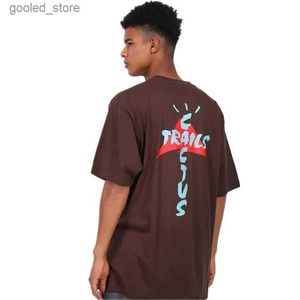 T-shirts voor heren Nieuwe Cactus Jack T-shirt Heren Dames Unisex Cool Street chic T-shirt Casual losse tops Hip Hop Cactus Trails Bruin Tees Q240316