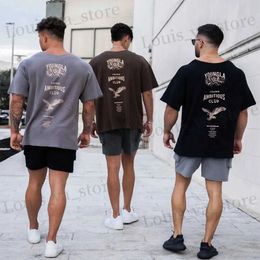 T-shirts masculins Nouveaux t-shirts lâches décontractés hommes Coton Slves courts ts tops Summer Gym Shirt masculin imprimé Strtwear Vêtements T240411