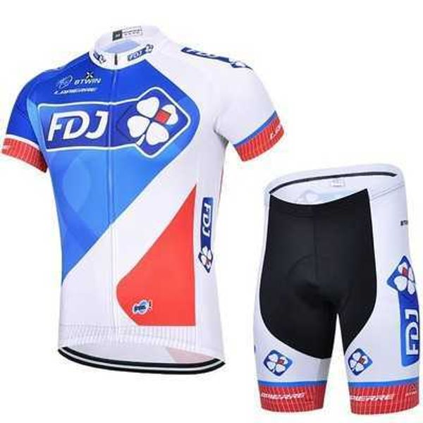 Camisetas para hombre, traje de ciclismo Clover Fdj, equipo de bicicleta de montaña y carretera, traje de verano con correa de manga corta para hombre y mujer