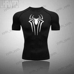 T-shirts hommes Nouvelle chemise de compression hommes Fitness Gym Super Hero Sport T-shirt de course Rashgard Tops Tee T-shirt à manches courtes à séchage rapide pour hommes T240124