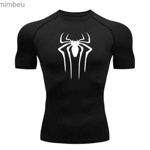 T-shirts pour hommes Nouvelle chemise de compression Hommes Fitness Gym Super Hero Sport T-shirt de course Rashgard Tops Tee T-shirt à manches courtes à séchage rapide pour MenL240110
