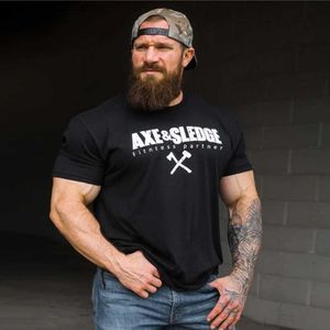 Heren T-shirts Nieuwe katoenen casual T-shirt Heren Korte mouw Zwart Tees Man Gym Fitness Tops Zomer Bodybuilding Sport Crossfit Trainingskleding T230601