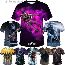 T-shirts hommes Nouveau CS GO Game Player T-shirt pour hommes Csgo Counter Strike 3D Impression T-shirts de haute qualité Top Hip Hop Fashion Chilren Tshirt T Y240321