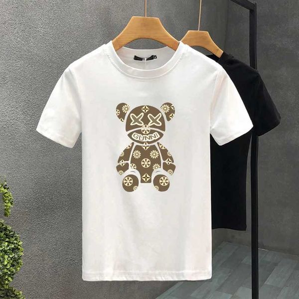 T-shirts masculins Nouveau design High Quty Luxury Brand Bear Printing Clothing T-shirt Harajuku 100% coton pour hommes O-Colk Slve Top TS TS T240425