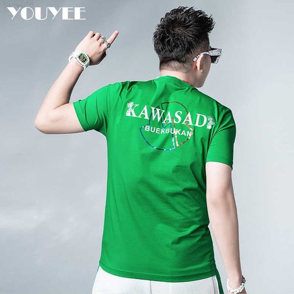 Camisetas de hombre Nuevo diseño Camiseta de hombre Impreso Moda Hielo Seda Algodón Hombre Guapo Color brillante Camisetas Joven Energético Verano Ropa para hombre 5x Z0221