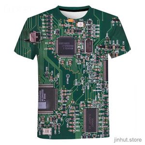 Camisetas para hombres Nuevo chip electrónico de chips 3D Computer CPU Moda impresa Manga corta Hombres Mujeres Harajuku Camiseta de gran tamaño