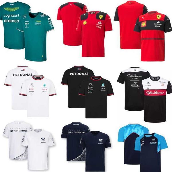 T-shirts pour hommes Nouveau F1 Racing Costume de moto Costume de cyclisme Respirant Séchage rapide Col rond T-shirt à manches courtes Chemise de travail hors route 2024 Designer
