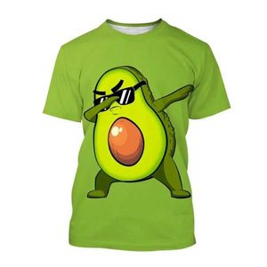 T-shirts voor heren nieuwe mode avocado cartoon 3D geprint t-shirt voor mannen en vrouwen zomer casual korte mouwen gepersonaliseerde fruit top Q240517
