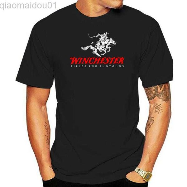 Camisetas para hombre Nueva moda New Winchester Rifle and Shotguns Hombres Camiseta negra Tamaño personalizado Impresión Casual O-cuello Top Tee 100% algodón L230713