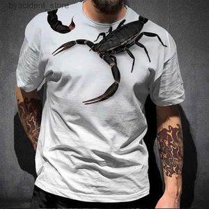 T-shirts pour hommes Nouvelle mode Scorpion 3D Imprimer T-shirt Hommes T-shirts surdimensionnés Casual Streetwear Hip-Hop Tops T-shirts Hommes Vêtements à manches courtes 6XL L240304