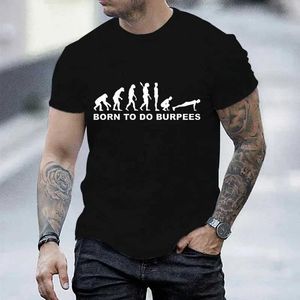 T-shirts masculins Nouveaux t-shirts de mode pour hommes Évolution Burps Instructeur CrossFit Funny T-shirt Short Slve surdimensionné T-shirt Men Brand TS T240506