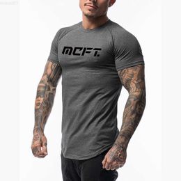 T-shirts voor heren New Fitness Sport Shirt Heren Katoen Print Tops Slim Fit Heren Running Shirt Gym T-shirt Sport Tees Gewichtheffen Workout tshirt L230715