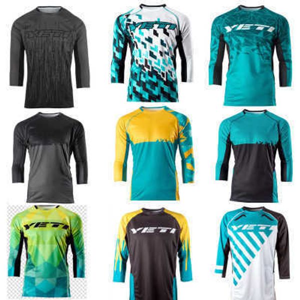 Camisetas para hombre Nuevo Fly Speed Lowering Absorbe el sudor y secado rápido Verano Mangas 7/4 Traje de ciclismo para bicicleta de montaña Traje de carreras todoterreno para hombre