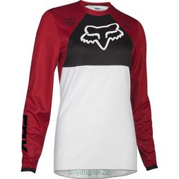 T-shirts pour hommes Nouveau Fox Speed ​​Drop Suit Printemps et Automne Manches longues Femmes VTT Hors route Moto Légère Respirant Chemise à col rond J3KO