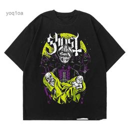 T-shirts hommes New Ghost Band T-shirt Femmes Oversize Mode Cool London Singer Fans Summer Short Sleeve Print Rock Plain Black Tees