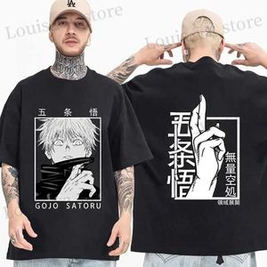 T-shirts masculins Nouveaux gojo satoru imprimement t-shirt mascules femmes personnalité décontractée T-shirt Strtwear mode anime harajuku ts t240419