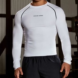 T-shirts voor heren nieuwe gym fitness t-shirt compress met lange mouwen shirts bodybuilding slanke fit workout sport t-shirt magere tees tops mannelijke kleding y2302