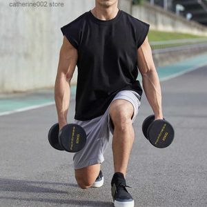 Camisetas para hombres Nuevos gimnasios Culturismo Camisas delgadas sin mangas O-cuello Mangas Camiseta de algodón Tops Ropa Hombres Verano Entrenamiento Fitness Marca camiseta T230601