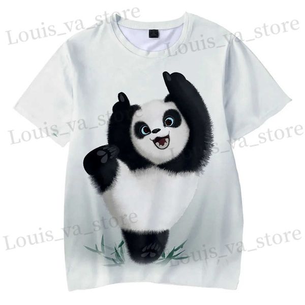 T-shirts masculins Nouveaux t-shirts imprimés panda à la mode chaude 3D pour hommes et femmes rond cou rond court slve childrens tout-correspondant strt tops t240419