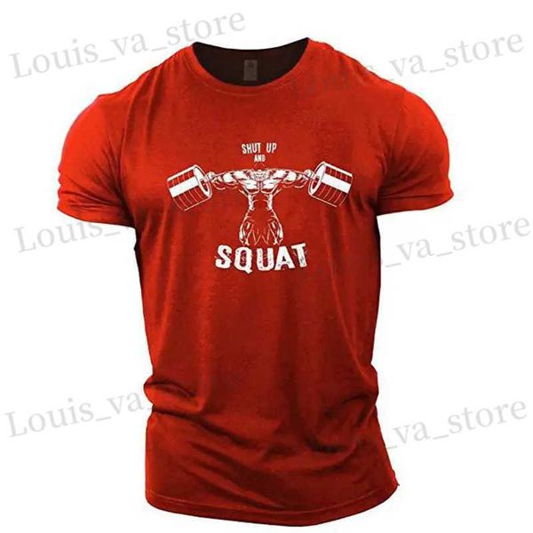 T-shirts masculins Nouveaux t-shirts imprimés en fer à vente chaude 3D pour hommes O-cou sport muscle entraînement Slve Slve confortable et respirant t240419