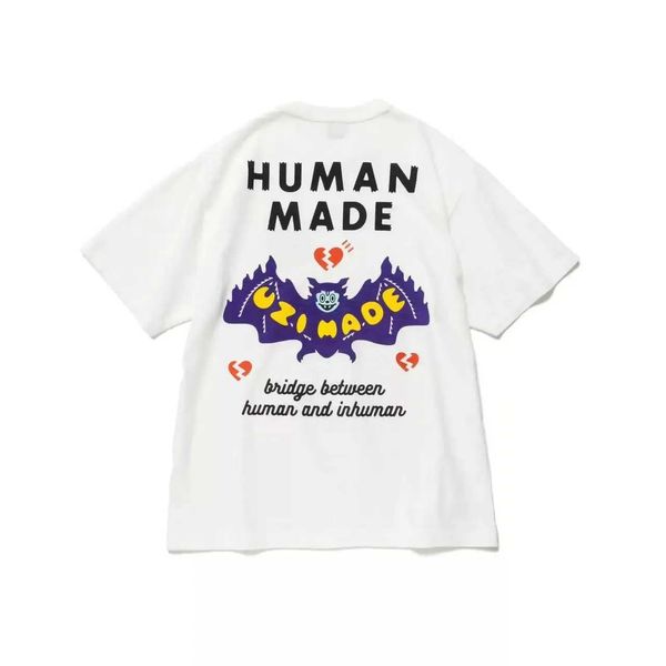 T-shirts pour hommes NOUVEAU Human Made Uzi Vert Cartoon Bat Cartoon Imprimer 1 1 Meilleure qualité Mode T-shirt Casual O-Cou Tees Hommes Femmes Anime T-shirts J240221