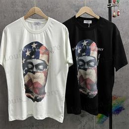 T-shirts masculins New ih Nom Uh nit American Flag Mask t Men Women Femmes de haute qualité T-shirt Paris Tops Short Slve T240419