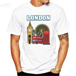 T-shirts masculins New London Souvenir T-shirt imprimé Grande-Bretagne British Tour Bus Adult Kids T Top T-shirt T240510