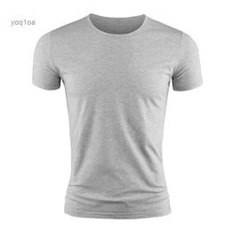 T-shirts pour hommes Nouveau T-shirt à manches courtes pour hommes Basic Plain Casual Gym Muscle Crew Neck T-shirts Slim Fit Tops Tee Summer Man Clothing