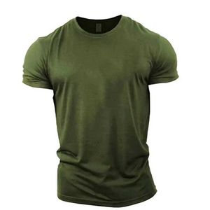 T-shirts voor heren nieuwe mannen T-shirt Zomerkleding Solide kleur Gedrukte shirts o nek Oversized top Casual strtwear losse fitnesskleding voor mannen y240429
