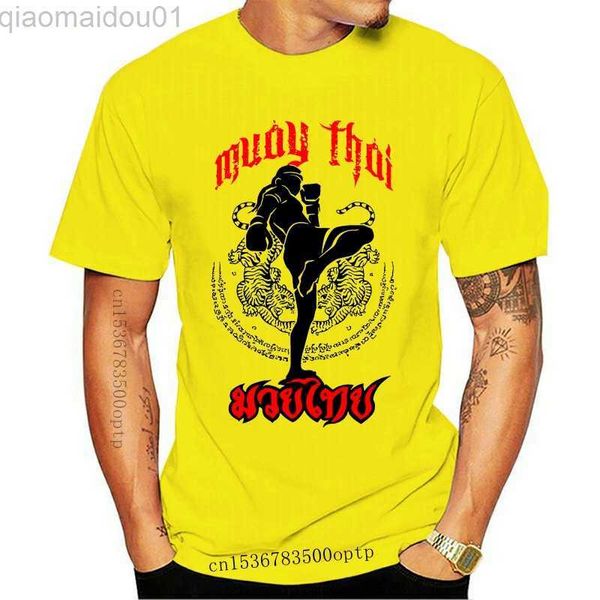 T-shirts pour hommes Nouveaux hommes T-shirts Muay Thai Kick Thaïlande Insigne d'art martial Hommes T-shirt pré-coton Crazy T Shirt Designer L230713