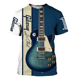 T-shirts voor heren Nieuwe Men Women Kids Unisex T Shirts Hip Hop T-Shirt Summer Clothing Jazz Music Sax Guitar Clarinet 3d Print Casual Oversized TS T240506