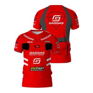 T-shirts masculins Nouveaux t-shirts surdimensionnés à chaud Vente d'été 2024 Moto GP Gasgas Team Outdoor Sports Séchure rapide Set Set à manches courtes Q240521