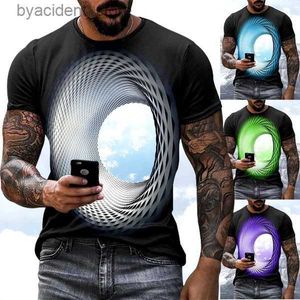 T-shirts pour hommes Nouveaux hommes T-shirt personnalisé Mode 3D Sky Print Casual T-shirt à col ras du cou L240304