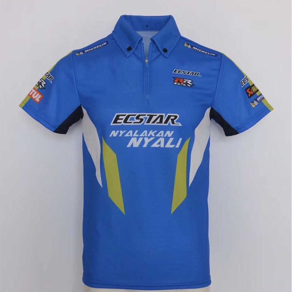 T-shirts masculins New Moto GP Team Racing Shirt's Shirt Motorbike Fashion Casual Summer pour Suzuki Blue Tshirt Riding Quidr Z0328