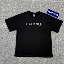 T-shirts pour hommes Nouveau roman 2022 Mens Numéro 9 Love Gun T-shirt Hip Hop Skateboard Street Coton T-shirt Taille américaine BG89 J240221