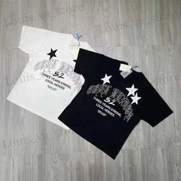 T-shirts voor heren nieuwe oversized zomer Cole Buxton Five Pointed Star Banner Letter Gedrukte mannen Women Korte Slve T-shirt Black White T T240408