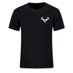 T-shirts pour hommes Nouveau populaire joueur de tennis Rafael Nadal T-shirt en coton à manches courtes noir pour hommes de haute qualité O213P