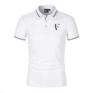 T-shirts pour hommes Nouveau Roger Federer Polo pour hommes Col tricoté Polo Bouton ample Manches courtes Sports Golf Shirt