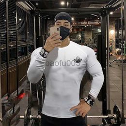 T-shirts pour hommes Nouveau Running Fitness Shirt Hommes Bodybuilding Sport T-shirt À Manches Longues compression t-shirt Gym Respirant À Séchage Rapide Tight T-shirt J230531