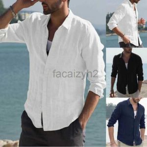 T-shirts masculins Nouvelles veste de chemise de couleur unie masculine cardigan top cardigan top de style masculin