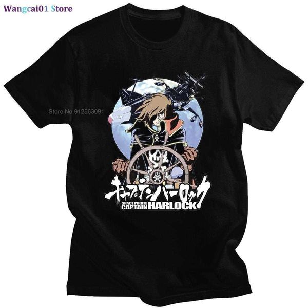 T-shirts pour hommes New Sty Tees Space Pirate Captain Harlock T-Shirt Casual Comfortab Oversize O-cou Haute Qualité Unique T-shirts 0321H23