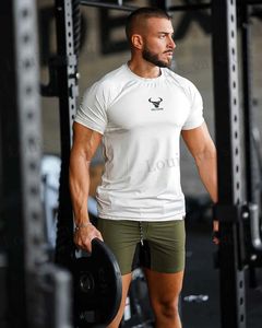 T-shirts masculins Nouveaux styles pour hommes minces courts slve glacée de gym d'été