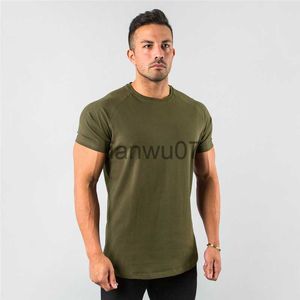 Heren T-shirts Nieuwe stijlvolle effen tops Fitness Heren T-shirt Korte mouw Muscle Joggers Bodybuilding Tshirt Man Gym Kleding Slim Fit T-shirt J230705