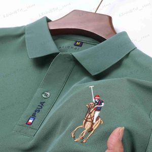T-shirts pour hommes Nouvel été respirant luxe 2023 hommes d'affaires brodés à manches courtes polo couleur unie revers t-shirt décontracté Ropa Hombre T240126
