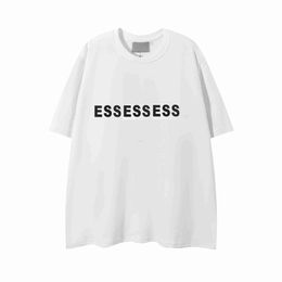 T-shirts pour hommes Nouvel été ESSE T-shirt Lâche Lettre en caoutchouc Ovesized Manches courtes Hip hop Unisexe 100% Coton T-shirts de sport