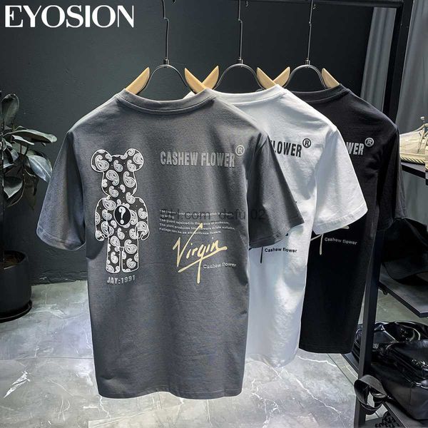 T-shirts pour hommes Nouvel été Vente chaude Hommes Polos High Street Bear Print Casual Manches courtes Col rabattu Ropa Hombre Camisetas L230515