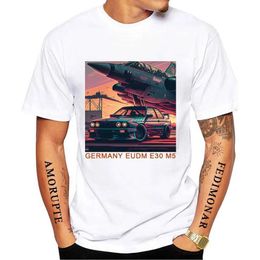 Camisetas para hombres New Summer Men Short Slve Vintage Alemania EUDM E36 M3 Camiseta Legend Sport Car Design Boy Casual Tops Cool Ts White T240425