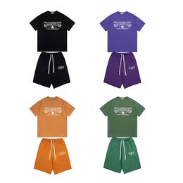 T-shirts pour hommes Nouvel été T-shirt en coton imprimé Hommes Shorts de plage Ensembles Streetwear Survêtement Sportswear