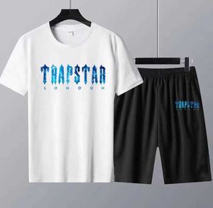 Heren T-shirts Nieuwe zomer Trapstar T-shirt en korte broek Set luxe merk katoenen T-shirt Print 2-delig pak dames trainingspak Ontwerp van beweging 417ess